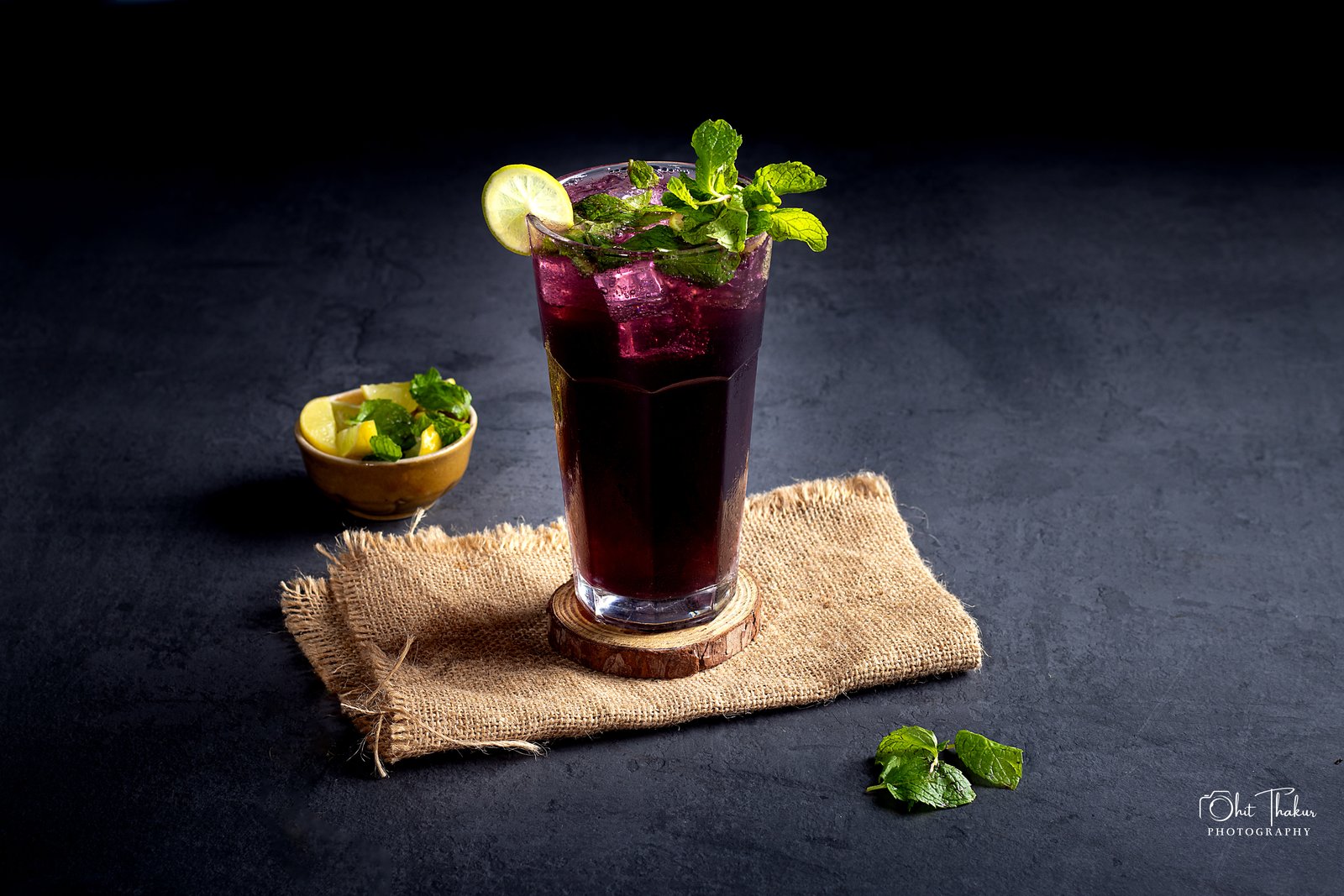 Blueberry mojito beverage photography by Layers Food Studio, drinks photographer in Mumbai